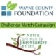 Image of Wayne County Foundation logo and NCEC logo for the Challenge Match Campaign