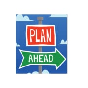 image of sign that says plan ahead