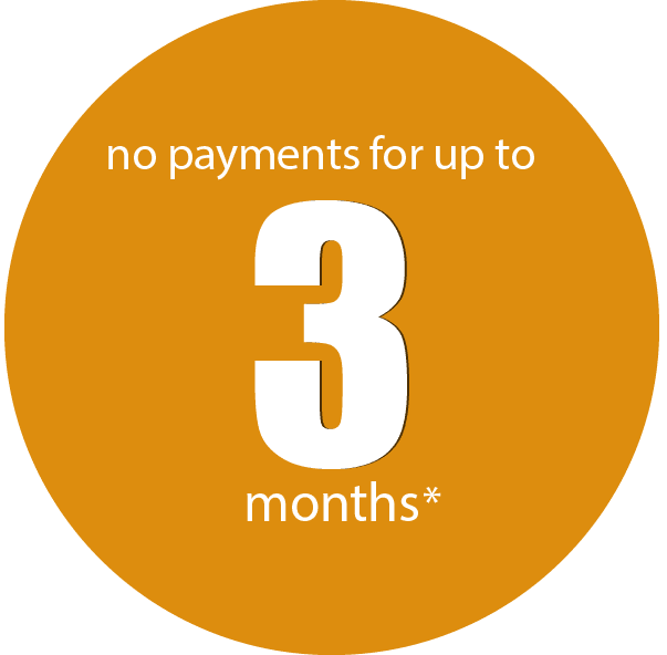 no payments for up to 3 months*