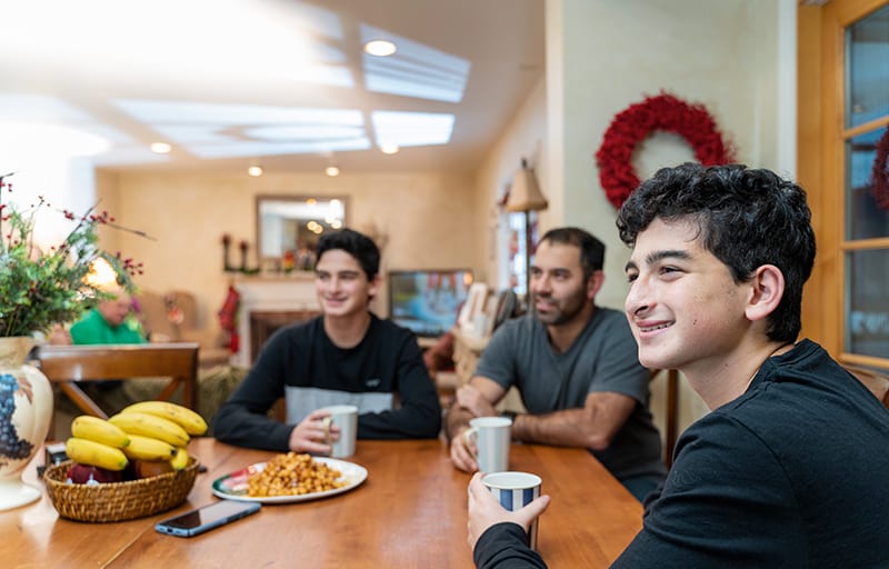 vance family at table (link to story)