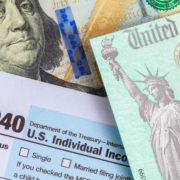 Form 1040, tax check and money