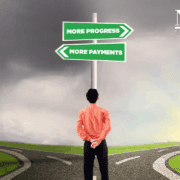 image of a man at a crossroad