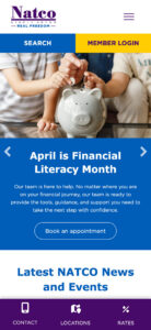 Screenshot of Mobile Home Page