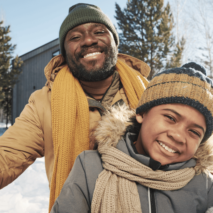 father and son outdoors